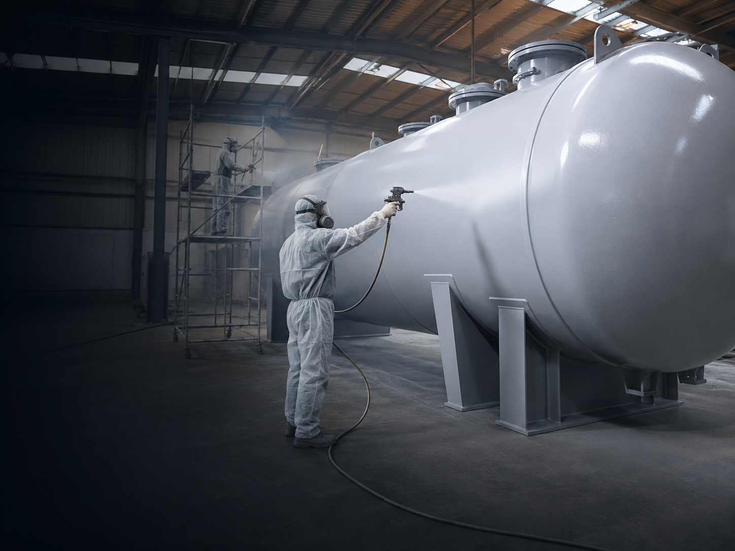 Industrimålning av metallkonstruktion hos Degeberga Lackering
